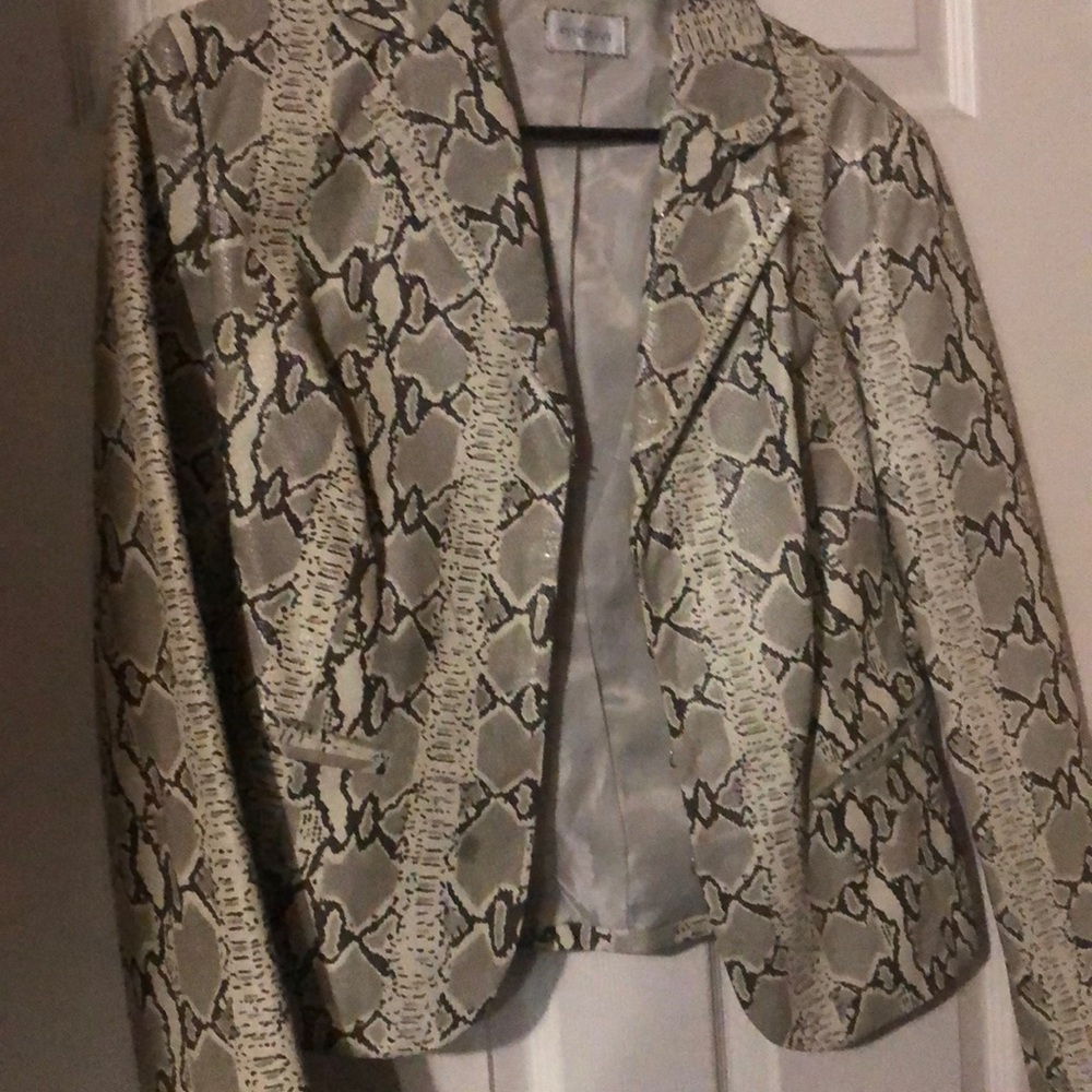 Pleather animal print jacket